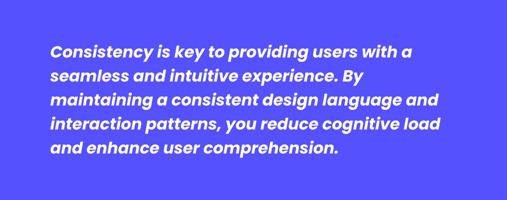 Consistency from UI Design principles 